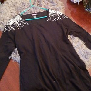 2x black sequin sweater dress